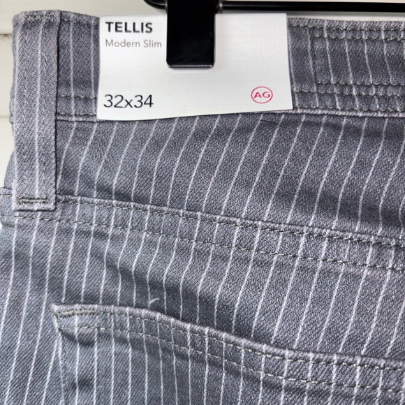 AG Tellis Modern Slim Gray Pinstripe Jeans Men’s 32x34 NWT - Picture 6 of 8